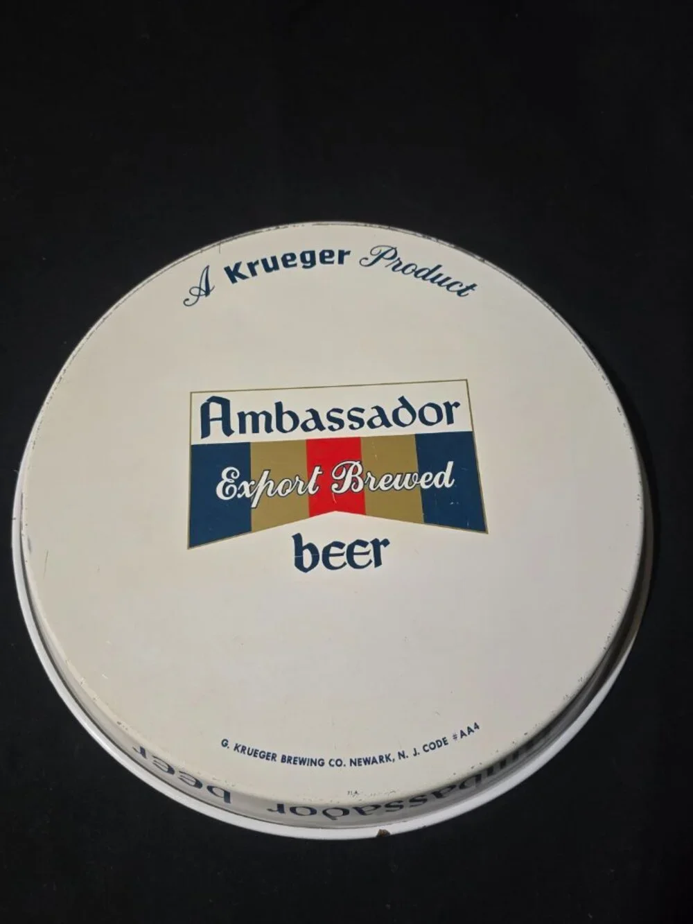 Vtg G. Krueger Brewing Co AMBASSADOR Export Brewed Beer Tray